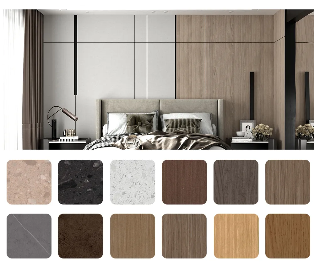 Metal Texture WPC Wall Panel Interior Decoration Bamboo Charcoal Wood Veneer for Indoor