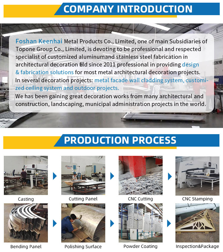 Decorative Aluminum Wall Facade Panels for Office Building Exterior Custom Cut and Finish Available