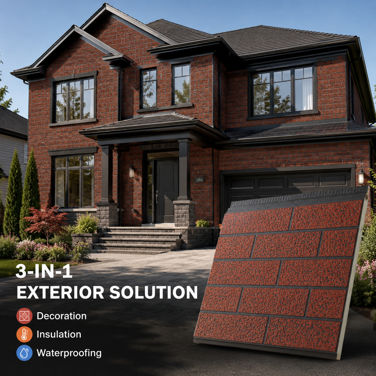 Modern Metal Carved PU Sandwich Panel for Exterior Wall Insulation and Decorative Polyurethane Foam Panels