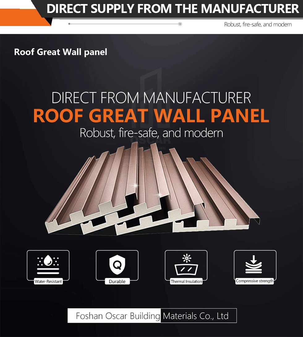 Sound - Proof Innovative Modern Roofing Panels Interior Partition Panels for Home Office Warehouse Insulated Roof Panels