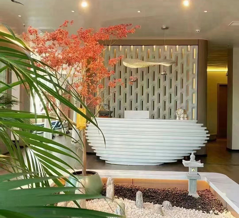Modern White 3D Single Wall Tiles Durable PU Hollow Panel Hotel Interior Design Durable Artificial Stone Wall Partition