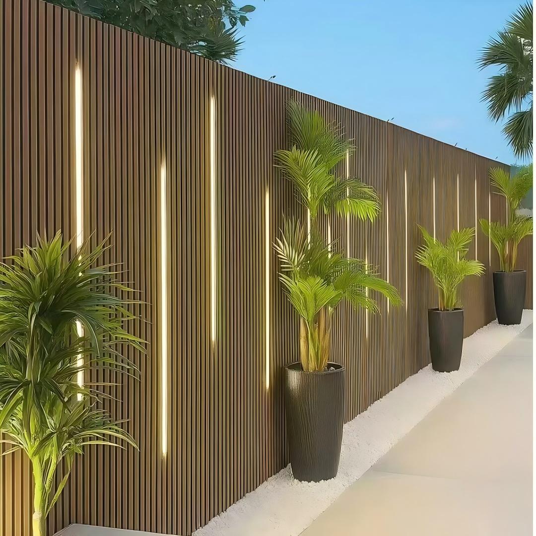Fluted WPC Wall Cladding Exterior Outdoor Composite External Wpc Wall Cladding Panels Outdoor Wood Slatted Wall Cladding
