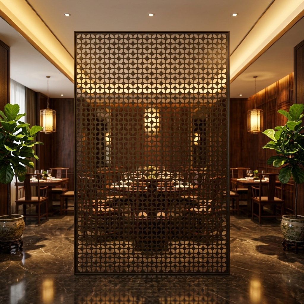 Modern Luxury Stainless Steel Laser Cut Room Divider Decorative Metal Partition Screen for Hotel Restaurant