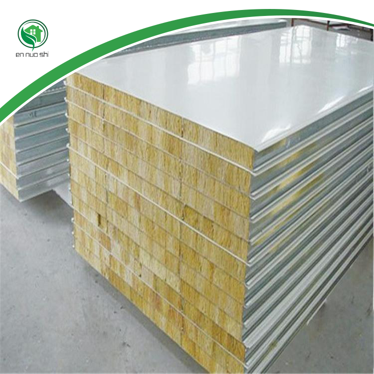 Rock Wool Sandwich Panel Eco-Friendly Anti-Corrosion Steel Plate for Exterior Wall Partition Roof Cold Rooms Sports Venues