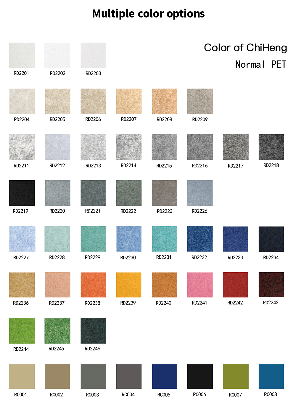 Variety of Panel Colors