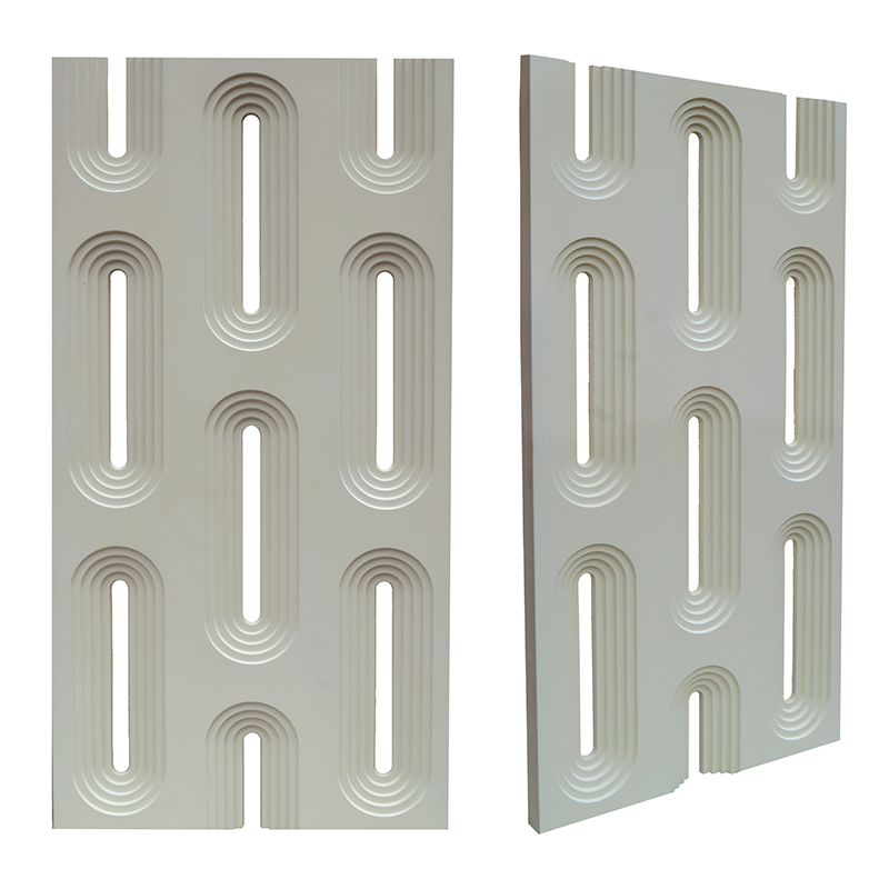 Modern White 3D Single Wall Tiles Durable PU Hollow Panel Hotel Interior Design Durable Artificial Stone Wall Partition