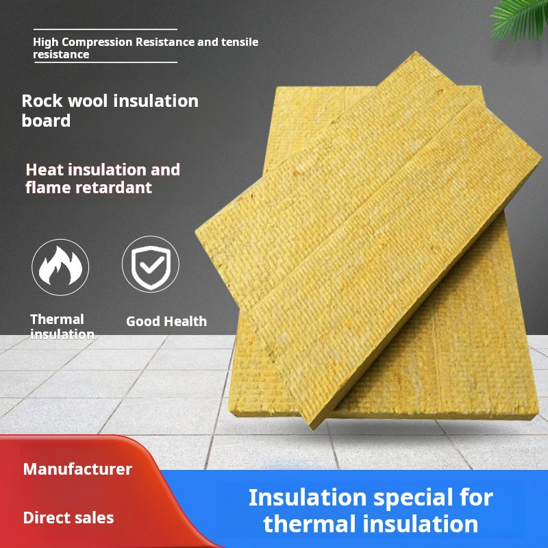 Modern 50mm Thick Rock Wool Sandwich Board Panel Fireproof Heat &amp; Sound Insulation for Wall Roof Construction Aluminum Material