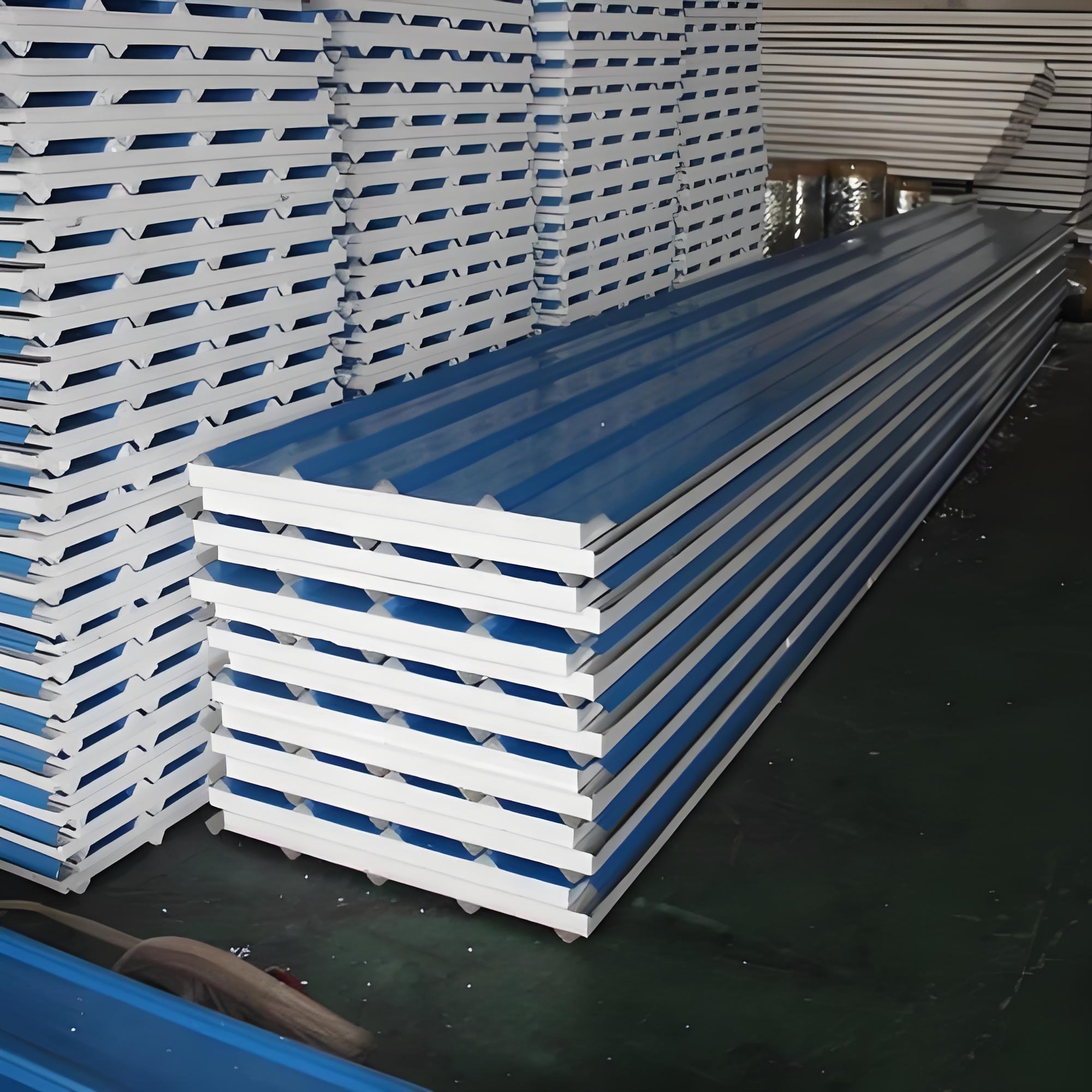50mm 75mm 100mm 150mm Insulated Fireproof Metal Wall Panels Insulted Roofing Panel Tiles Sheet EPS Sandwich Panel