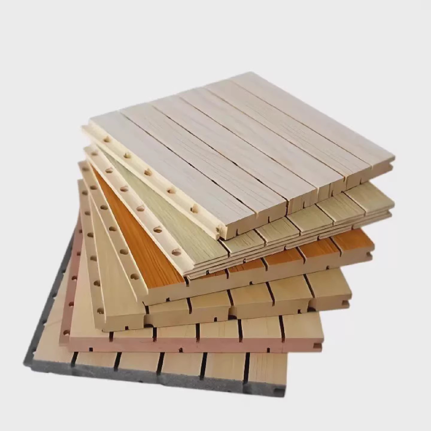 Sound-absorbing Sound Insulation Board Carbonized Wood Flame Retardant Perforated Wall Decoration 25-30dB Noise Reduction
