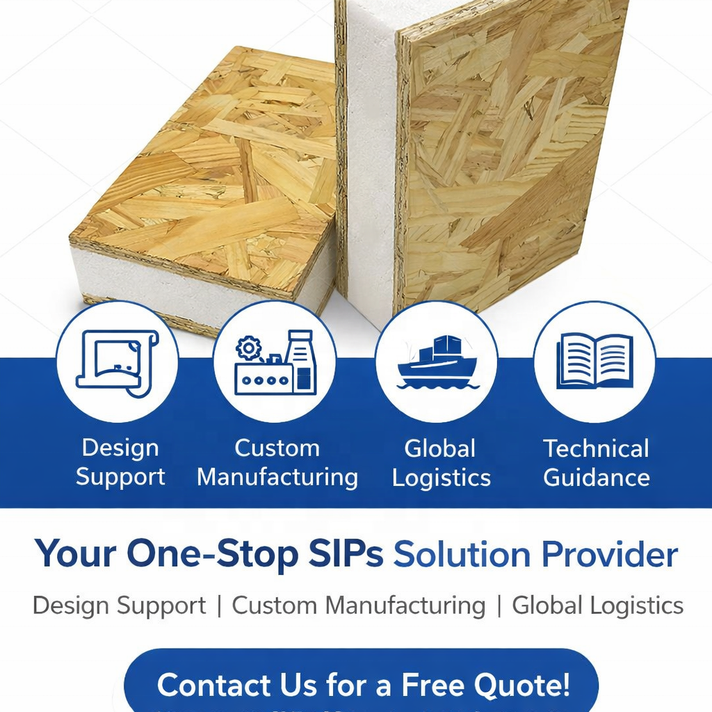 Structural Insulated Sandwich Panels for Exterior Walls Fireproof EPS OSB Board CE Certified Energy Efficient Building Material
