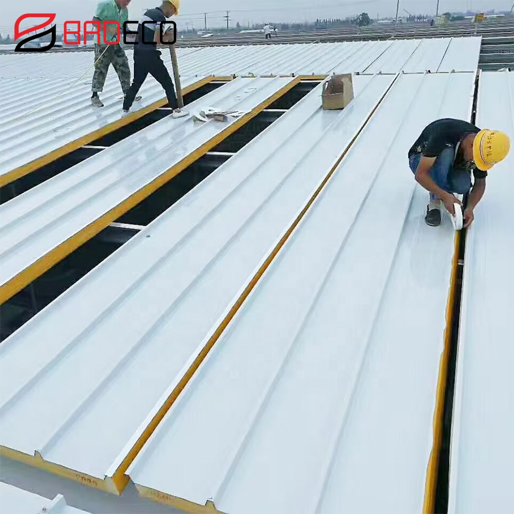 Insulation Water Proof Fire Proof 30mm to 200mm Thickness Polyurethane Pu Metal Roof Sandwich Panel for Steel Structure