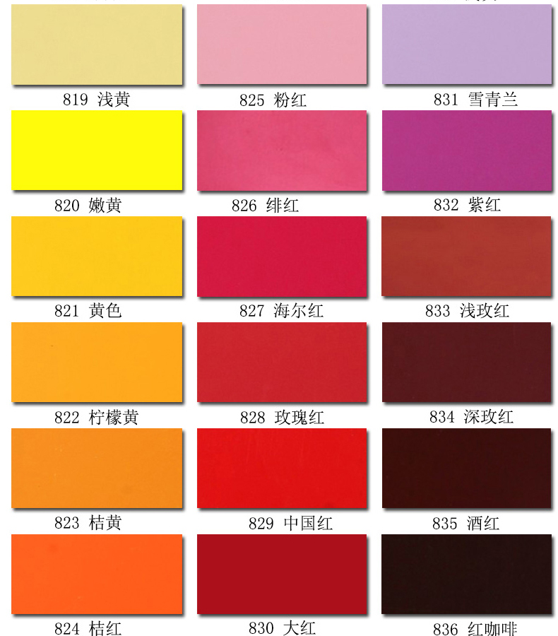 Color Chart Section 2