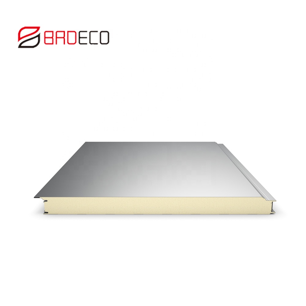 Easy To Install Seamless Connection Insulated Wall Metal PU Sandwich Panels For Exterior Interior
