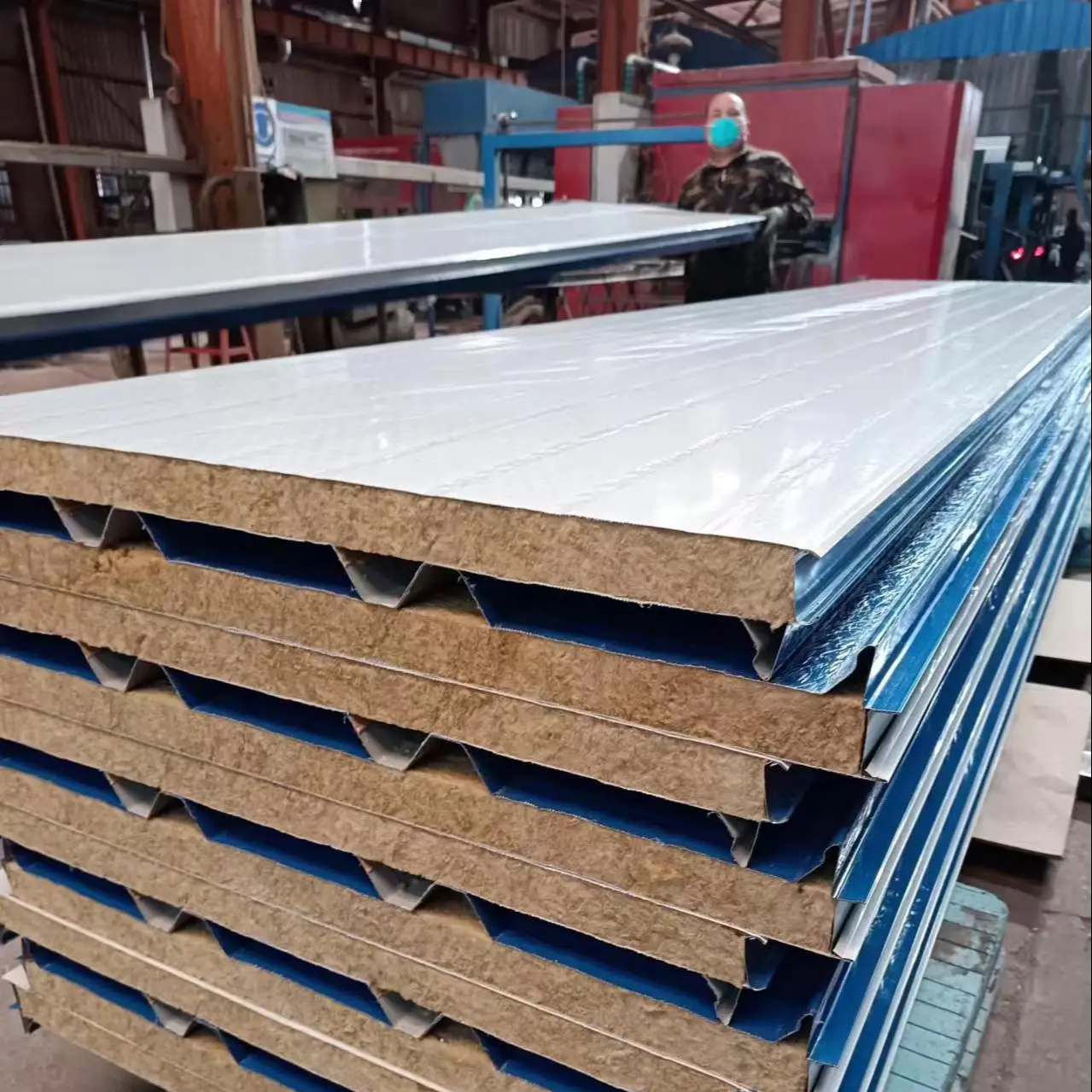 Soundproof Insulated Panels Rock Wool Sandwich Panel for Warehouse