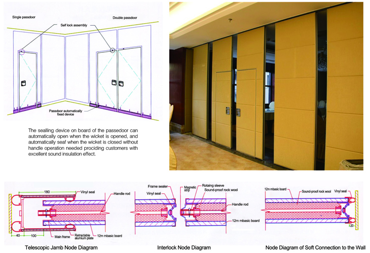 Sliding Door Separation Banquet Hall Partition Wooden Partition Wall Divider Movable Partition Wall