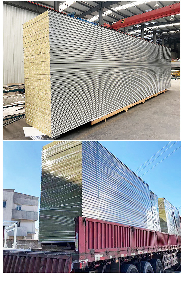 Laboratory Cleanroom Rock Wool Sandwich Panels with Metal Color Steel Roofing for Purification Workshop and Heat Preservation