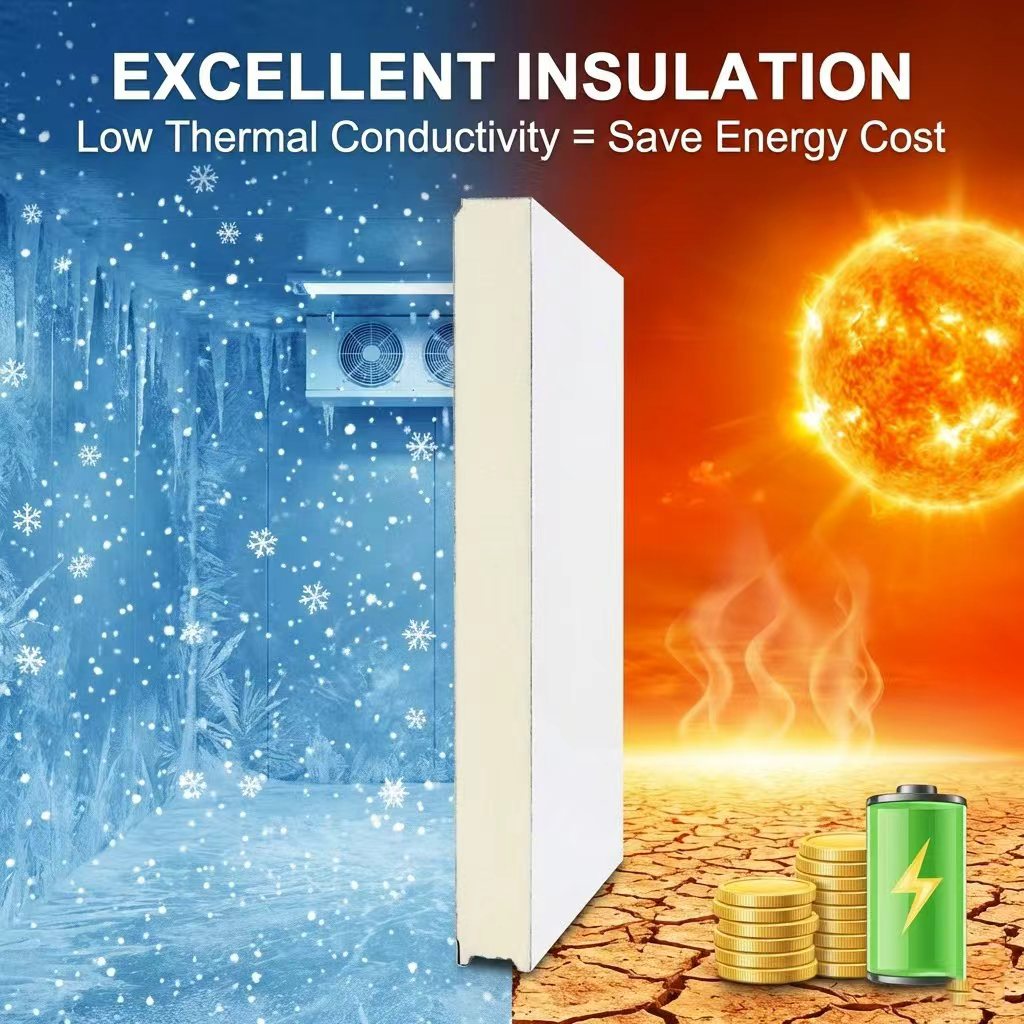 Premium Eco-Friendly Fireproof Polyurethane Sandwich Panels | Factory Direct Insulated Cold Room Wall Exterior Wall Panels for