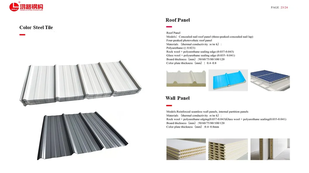 Insulated Fireproof Rockwool Metal Sandwich Wall Panel for Prefab Structure