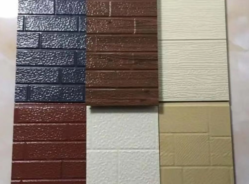 Thermal Insulation Decorative Prefabricated Exterior Nonmetal Siding Wall Panel Building PU Polyurethane Sandwich Panel 40kg/m3