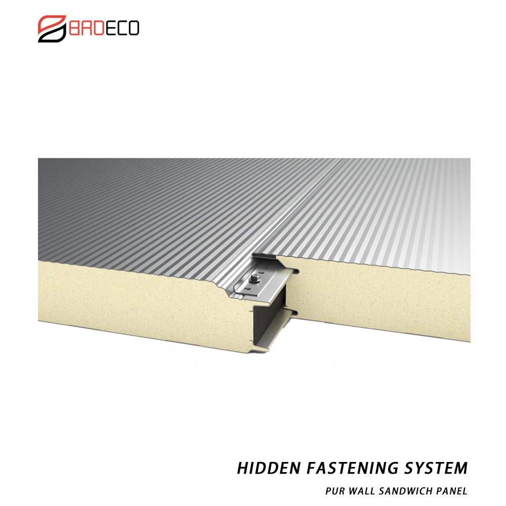 Insulated Wall Panels Polyurethane B1 B2 Foam Aluminum or Color Steel Sandwich Panel for Structural Warehouse