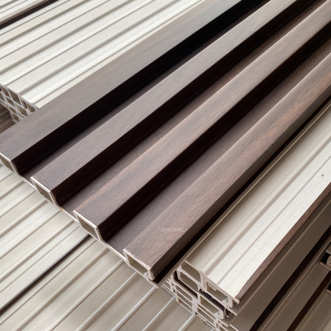 Brand-new Modern WPC Fluted Wall Panel Wood Plastic Composite Mildew Resistant Fireproof Waterproof Exterior Wall Cladding