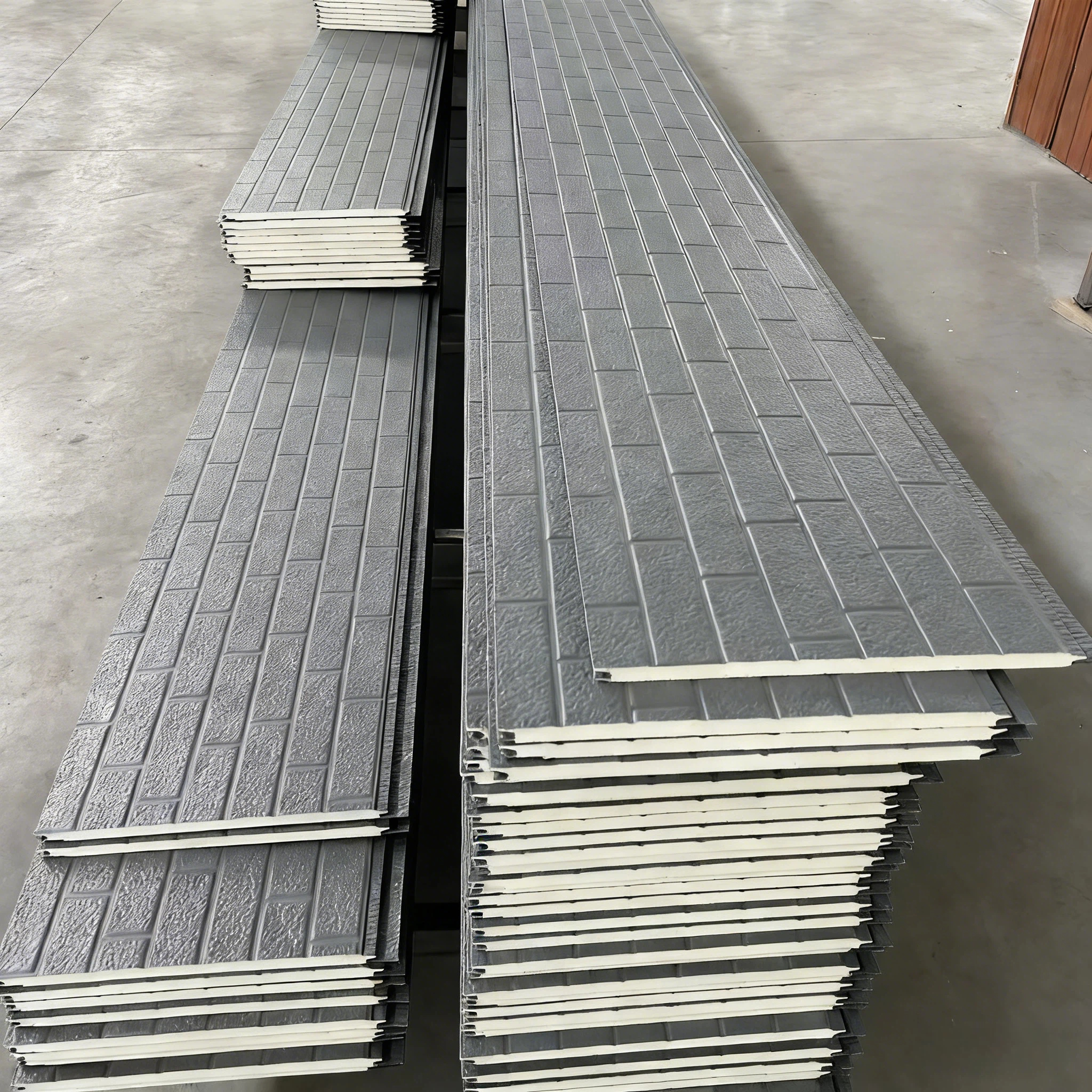 Modern Metal Facade PU Insulation Outdoor Warehouse Exterior Wall EPS Panels Sandwich Panel
