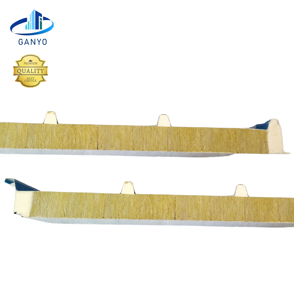 Wholesale Fireproof Thermal Insulated Polyurethane Edge-Sealed Rock Wool Sandwich Panels for Steel Structure Warehouse Wall