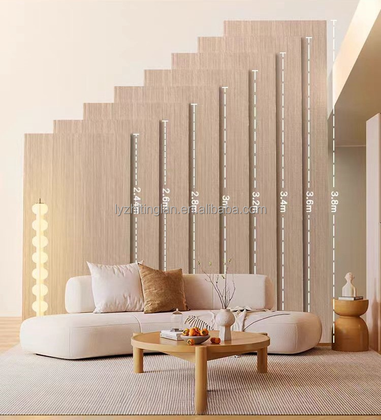 Waterproof and Moisture-proof Bamboo Charcoal Wood Veneer Wall Panels Decorative for Living Room or Hotel Fireproof