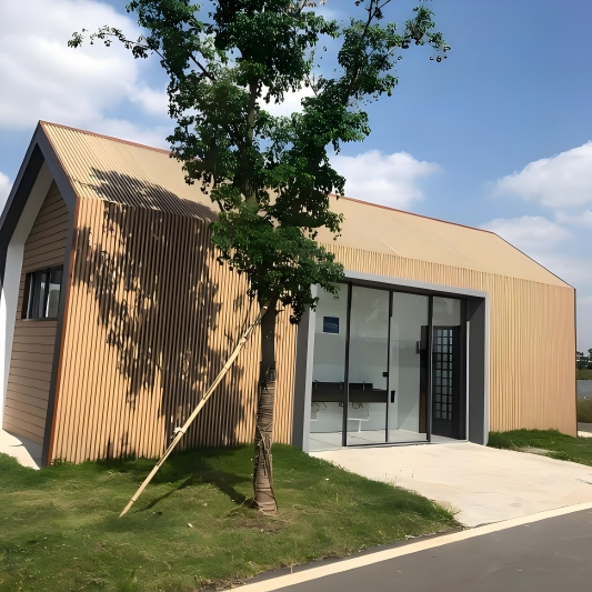Fluted WPC Wall Cladding Exterior Outdoor Composite External Wpc Wall Cladding Panels Outdoor Wood Slatted Wall Cladding