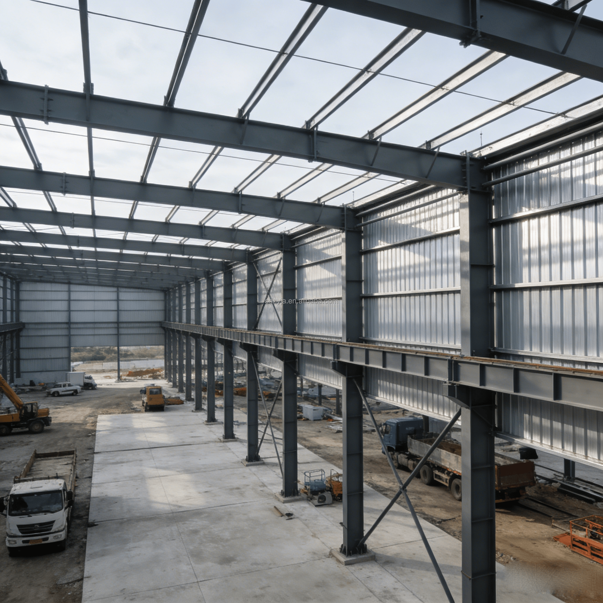 Multi Storey Steel Structure Workshop &amp; Steel Warehouse Prefab Factory Building Mezzanine Floor Modern Design