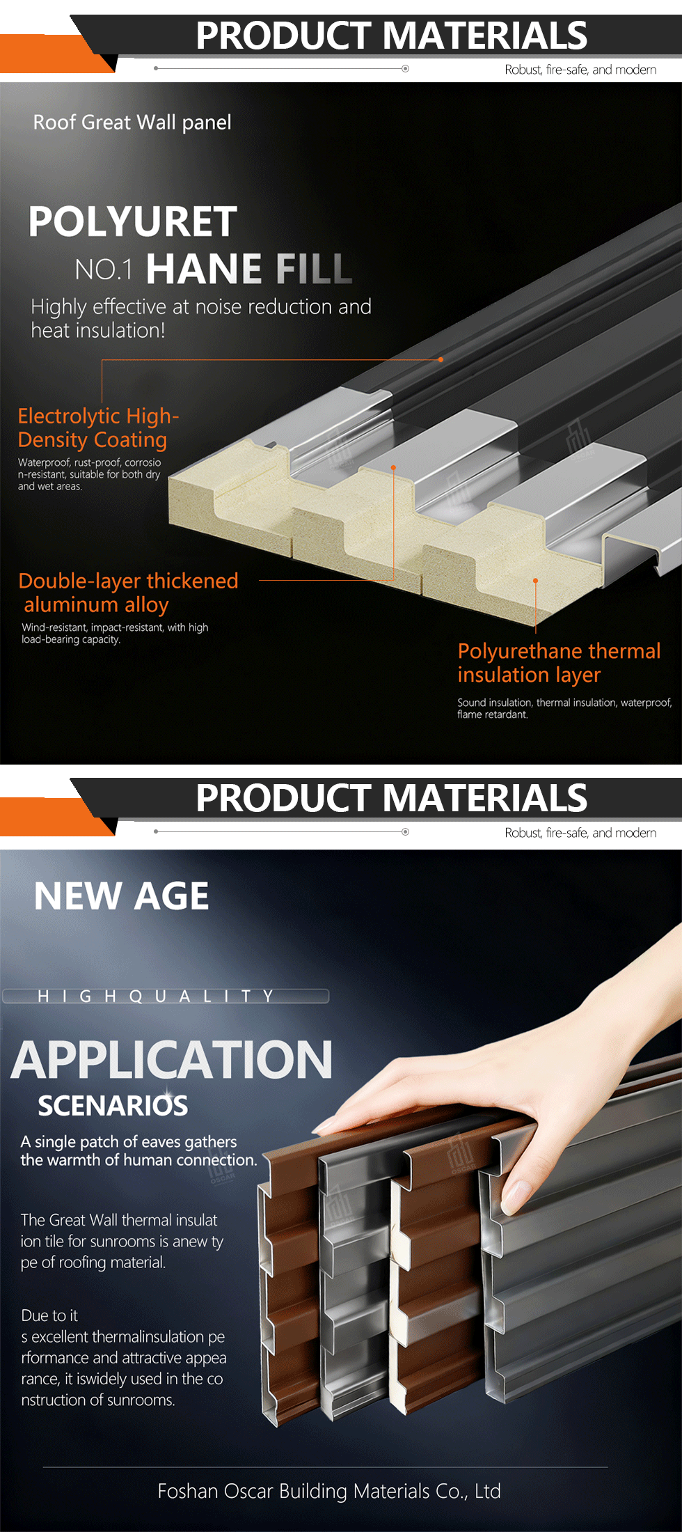 Sound - Proof Innovative Modern Roofing Panels Interior Partition Panels for Home Office Warehouse Insulated Roof Panels