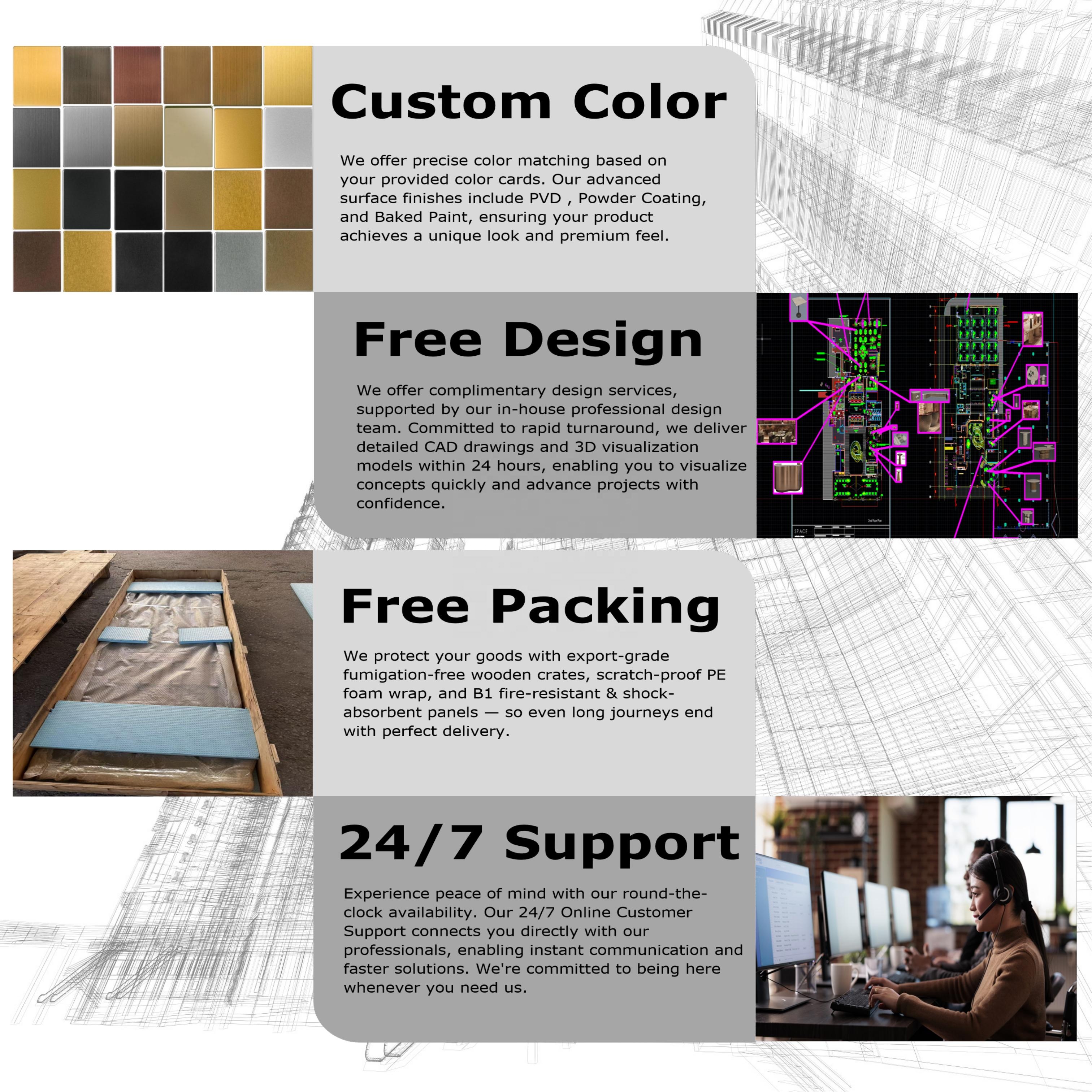 Customized Stainless Steel Frame Structure Screen Partition Wall Divider Laser Cut Art Modern Design for Home Salon Lobby Office