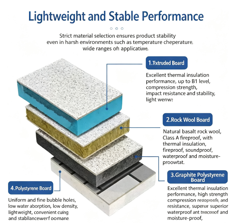 Modern Design Factory Prefabricated Modular Construction Fast Wall Insulation Board Rock Wool Sandwich Panels Metal Material