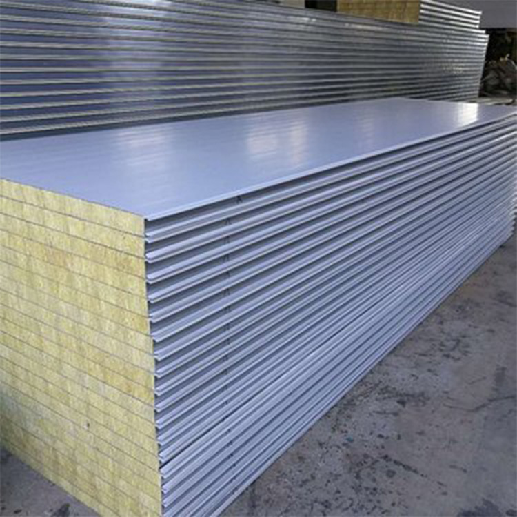 Wholesale SHARBON Eco-Friendly Rock Wool Galvanized Steel Sandwich Panels for Fireproof Partitions Cold Room Workshop Cleanroom