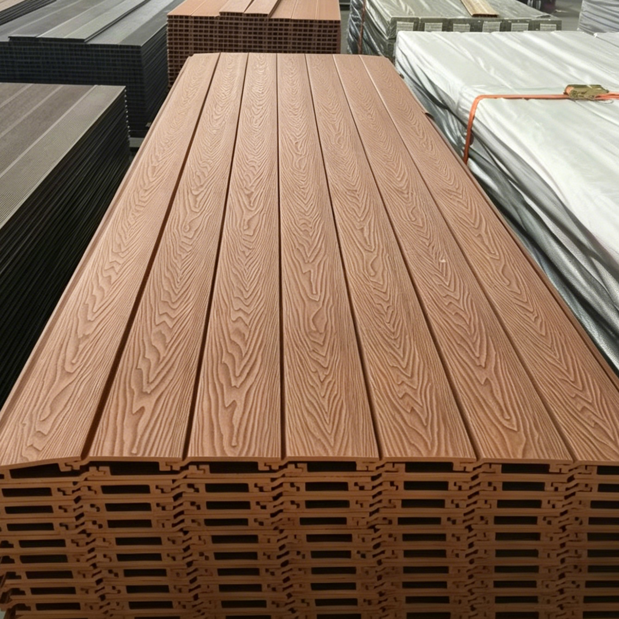 SINKO Modern Exterior WPC Facade Panels Interlocking Outdoor 3D WPC Wall Cladding for House Garden Renovation