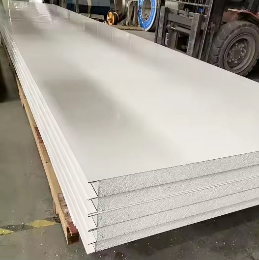 Modular Cleanrooms Sandwich Panel 50/100mm Construction EPS Rock Wool Fireproof Purification Board Prefab House ISO9001 CE