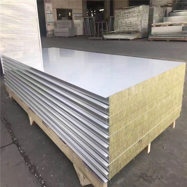 Modern Eco-friendly Fireproof Rock Wool Sandwich Panel 100mm Insulated Sound-proof Wall Panel for Exterior Building Construction