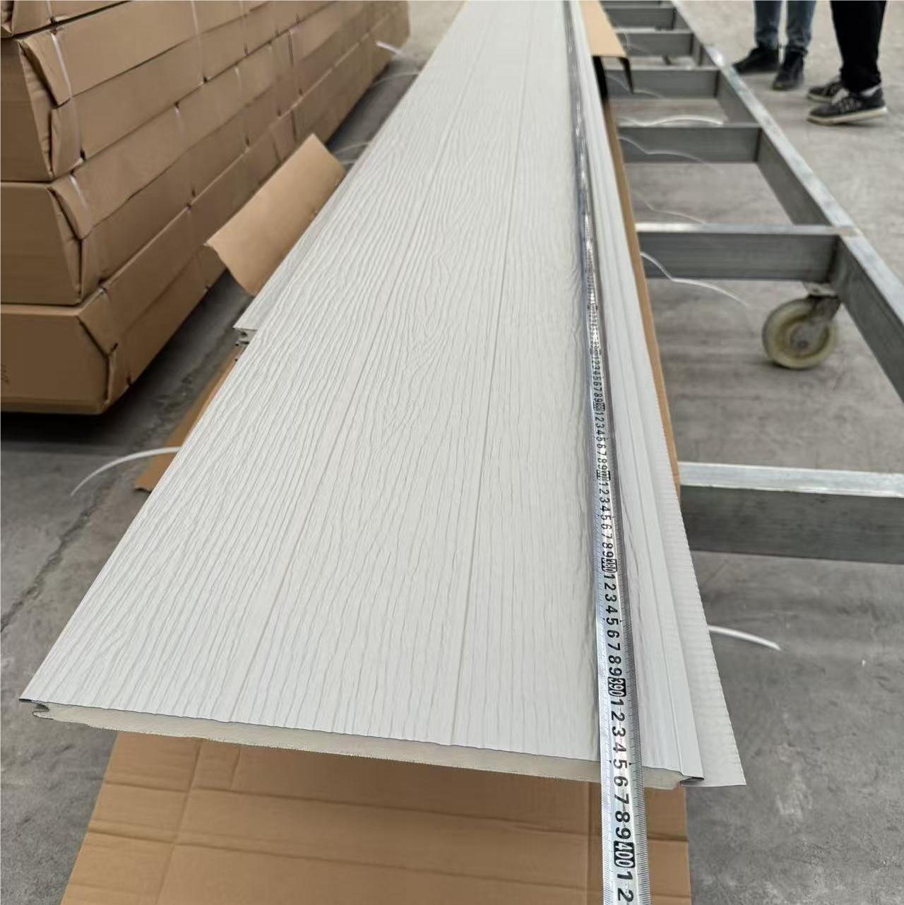 Convenient Construction 16mm Metal PU Sandwich Panels Carving Board Sound-Insulated Noise-Reducing Exterior Wall Panel for Villa