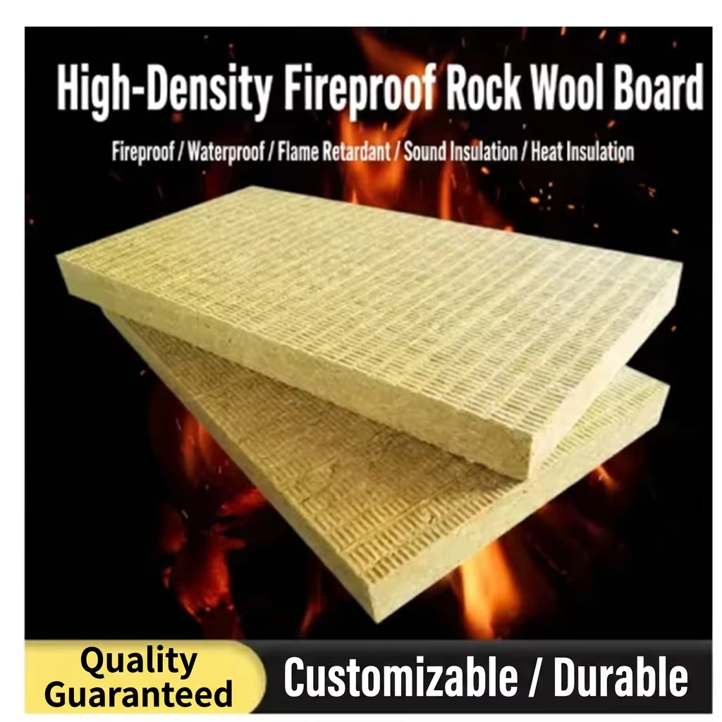 Modern Eco-Friendly Square Fireproof Rock Wool Board Panels Heat Preservation Sound Insulation Roof Wall Sheet For Office
