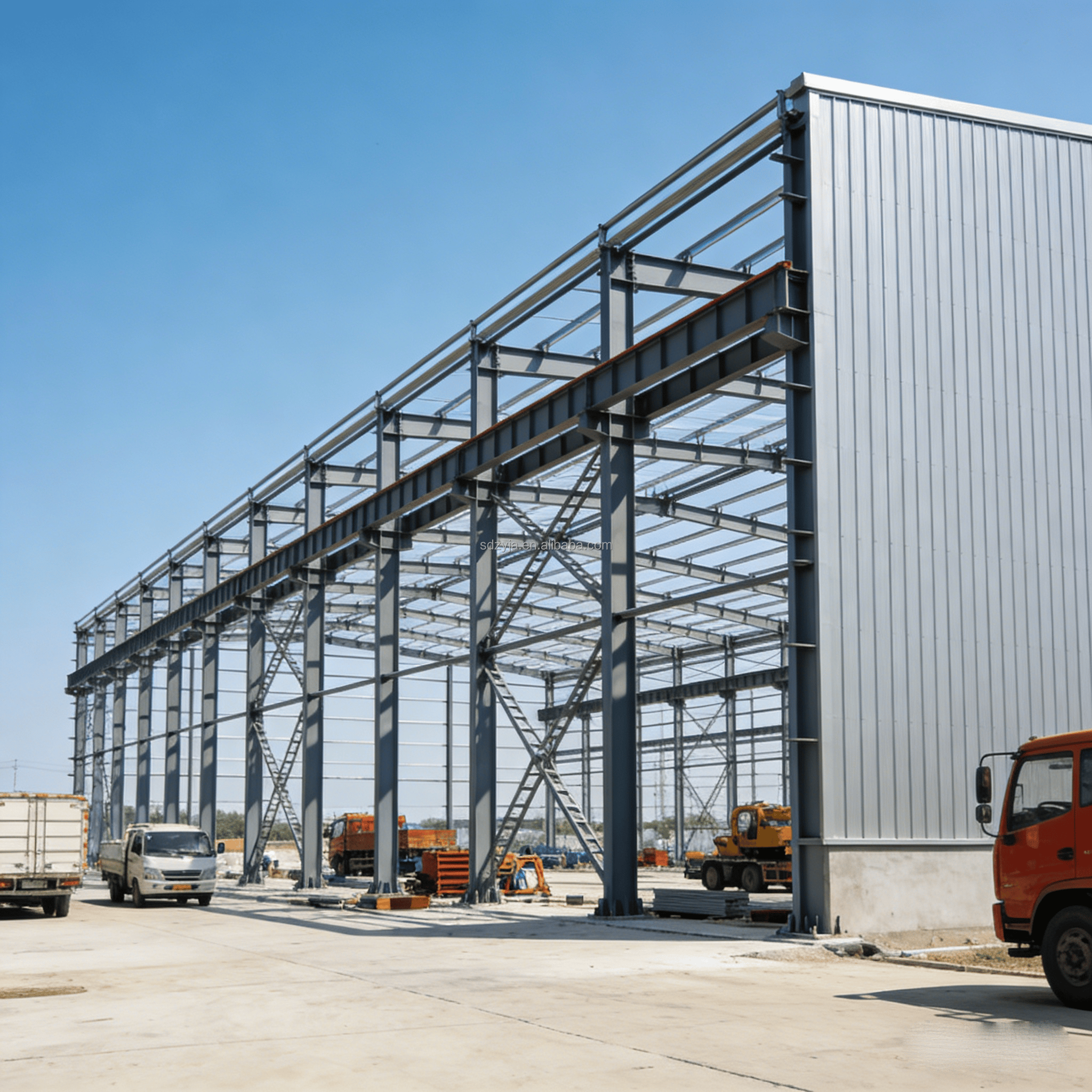Multi Storey Steel Structure Workshop &amp; Steel Warehouse Prefab Factory Building Mezzanine Floor Modern Design