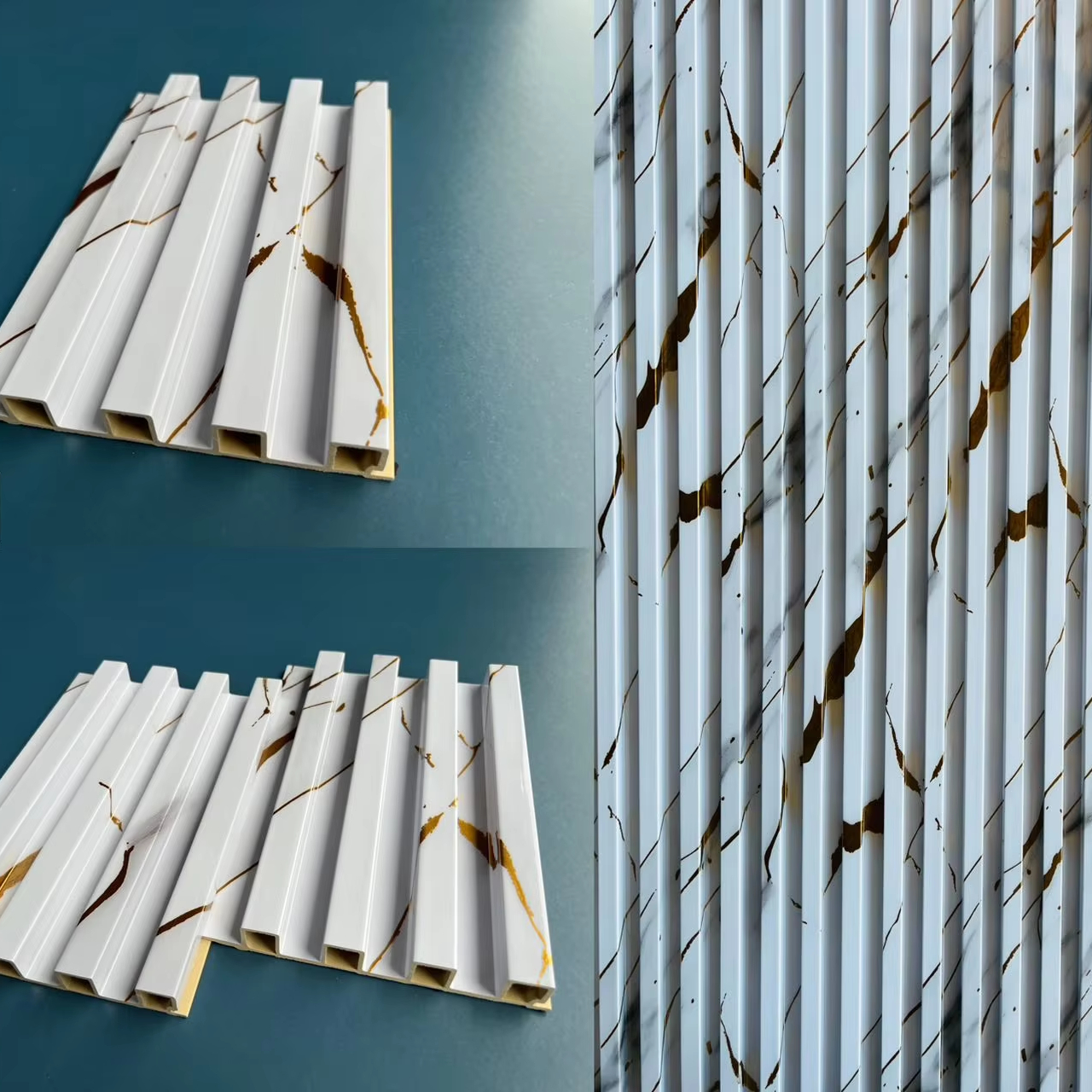 Factory Price Plastic Wooden Composite Wall Cladding 3D Fluted Board Pvc Interior Decorative Wall Partition Panels for House