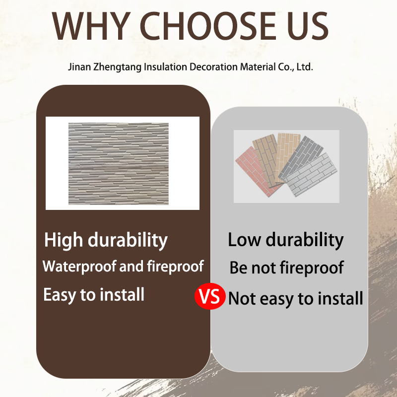 Decorative Fireproof PU Polyurethane Exterior Wall Sandwich Panel Thermal Insulation Board Color Steel Carved Metal Siding Panel