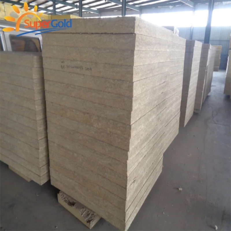 SuperGold Rock Wool Fireproof Soundproof Insulation Board Thermal Conductivity 0.036-0.044 W/mK 5+ Year Warranty for Sandwich