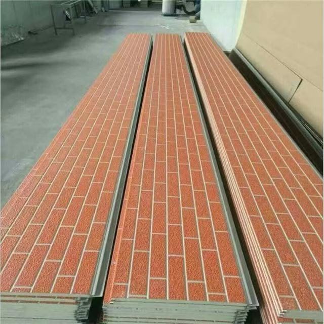Convenient Construction 16mm Metal PU Sandwich Panels Carving Board Sound-Insulated Noise-Reducing Exterior Wall Panel For Villa