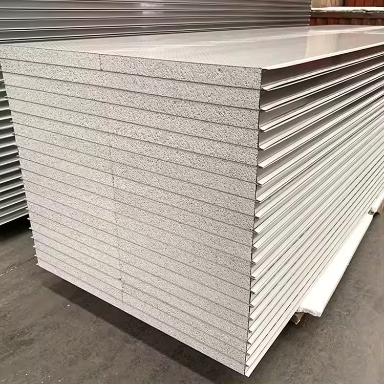 Modular Cleanrooms Sandwich Panel 50/100mm Construction EPS Rock Wool Fireproof Purification Board Prefab House ISO9001 CE