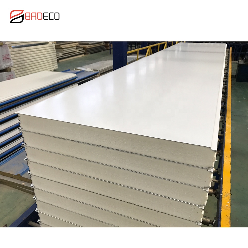Easy To Install Seamless Connection Insulated Wall Metal PU Sandwich Panels For Exterior Interior