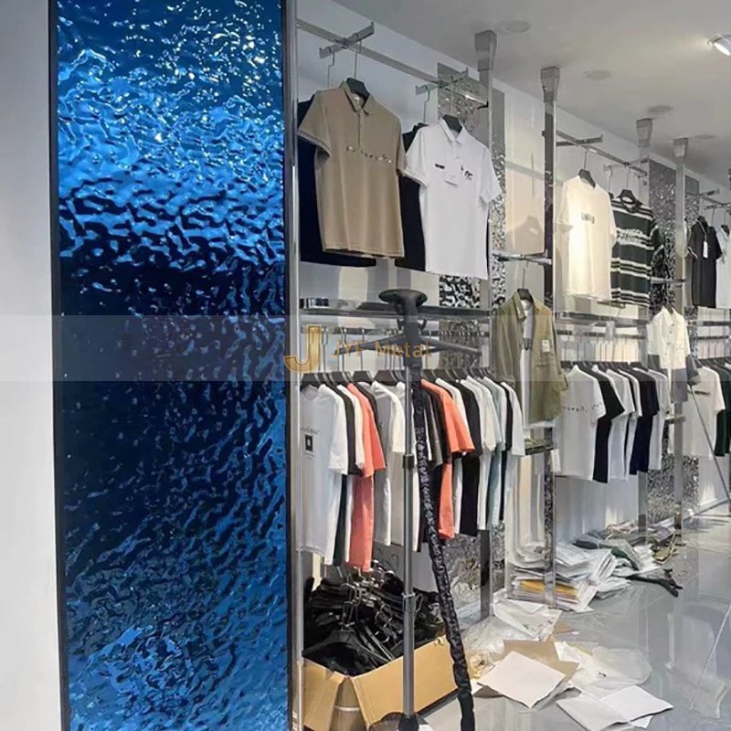 C85 Modern Water Ripple Corrugated Stainless Steel Plate Wall Panel for Lobby Facade Decoration