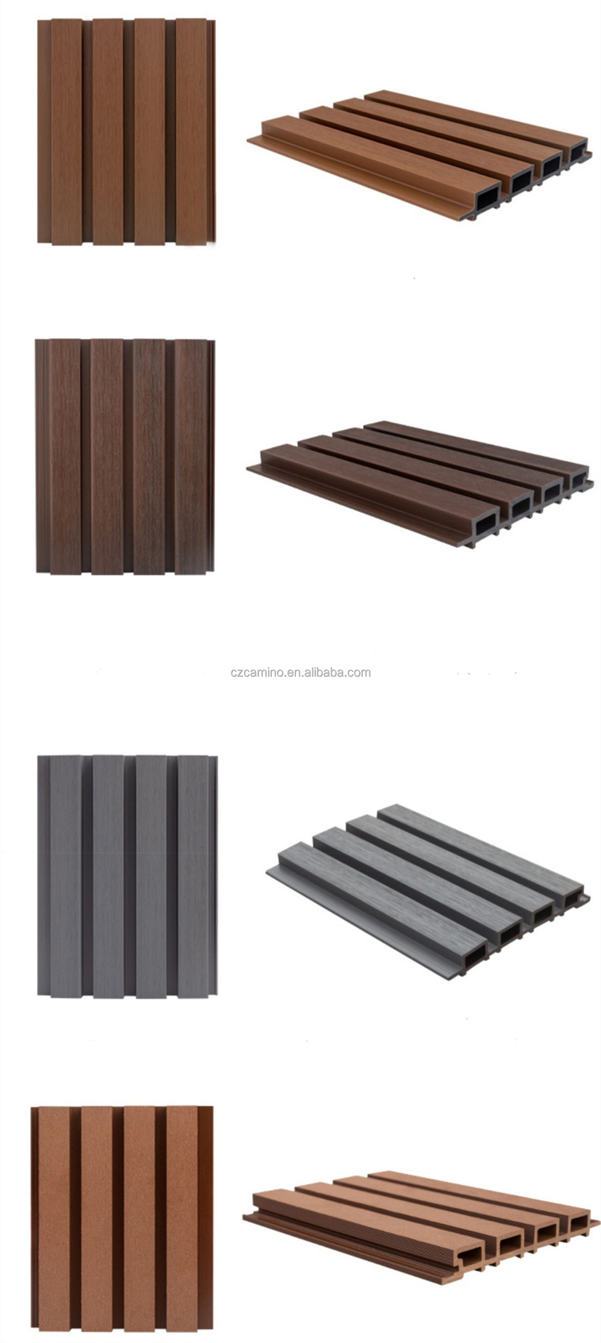 Wholesale Wood-Plastic Composite Exterior Building Materials Solid UV-Resistant WPC Wall Cladding Engineering Panels