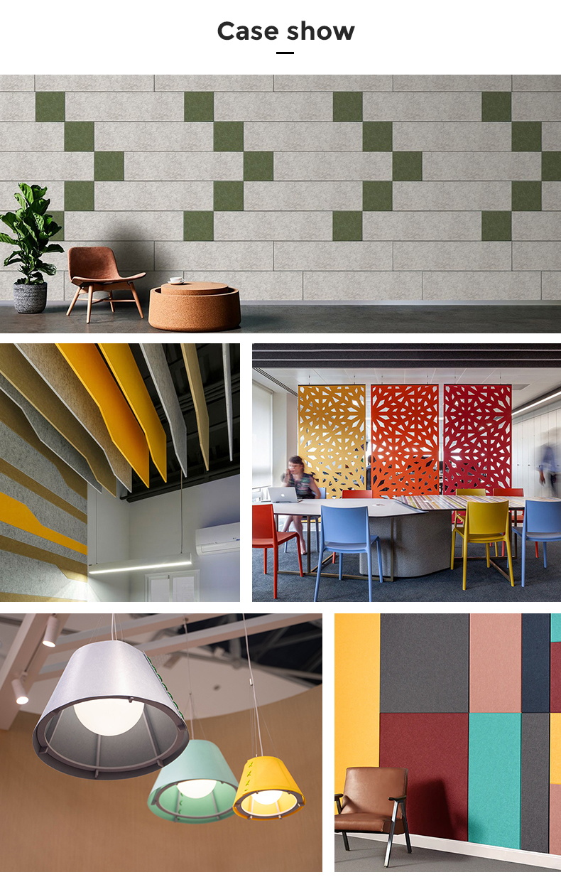 NRC 0.85 - 0.95 Sound Absorbing Polyester Fiber Acoustic Panel ISO 9001 Fireproof Wall Panels Acoustic