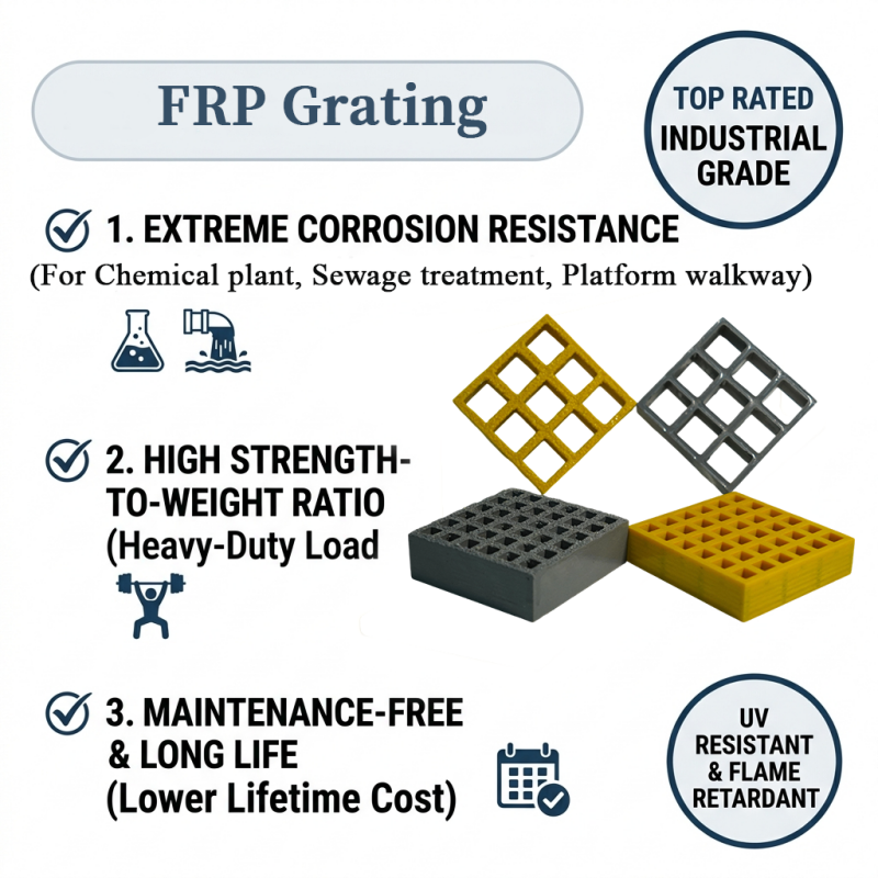 Custom Cutting Drilling FRP Closed Top Grating 50*50/100*100mm Smoke Suppression Anti Static Panels
